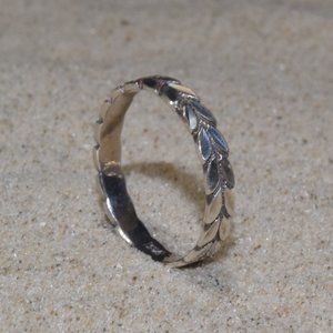 Sterling Silver Maile Leaf Beach Ring